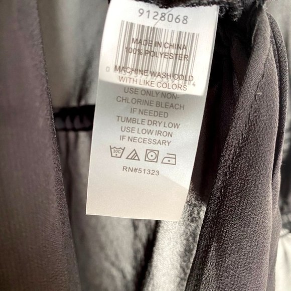 Vince Camuto chiffon sheer side tie long tunic, high side slit, black PXS XS pet - Picture 7 of 10